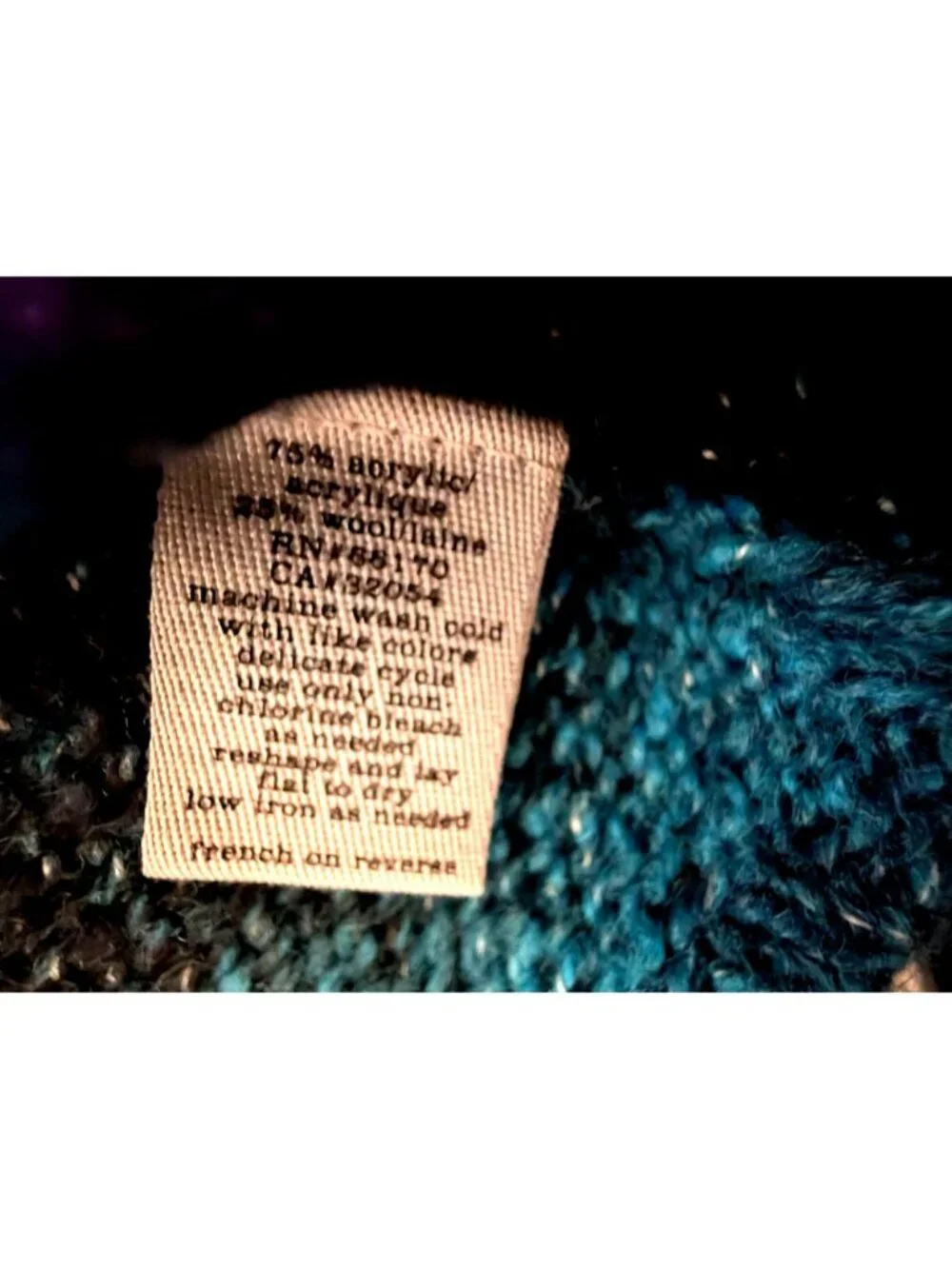 Ecote Urban Outfitters Blue Green Ombre Striped Crop Oversize Boxy Sweater XS